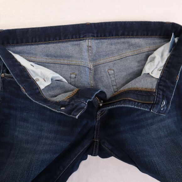 Uniqlo Red Line Selvedge Men's Slim Straight Low Rise Denim Blue Jeans 35Wx31L - Picture 4 of 13